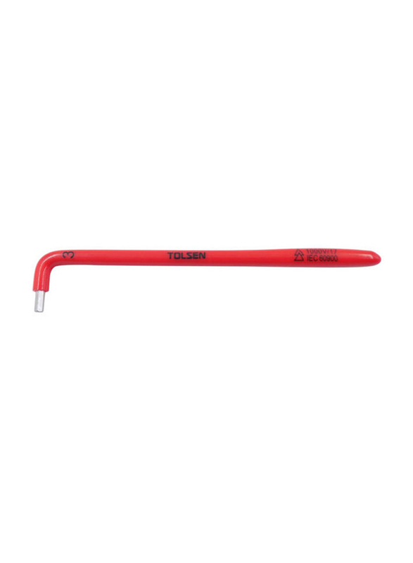 Tolsen 14cm VDE Dipped Insulated Hexagon Key L-Wrench, Red