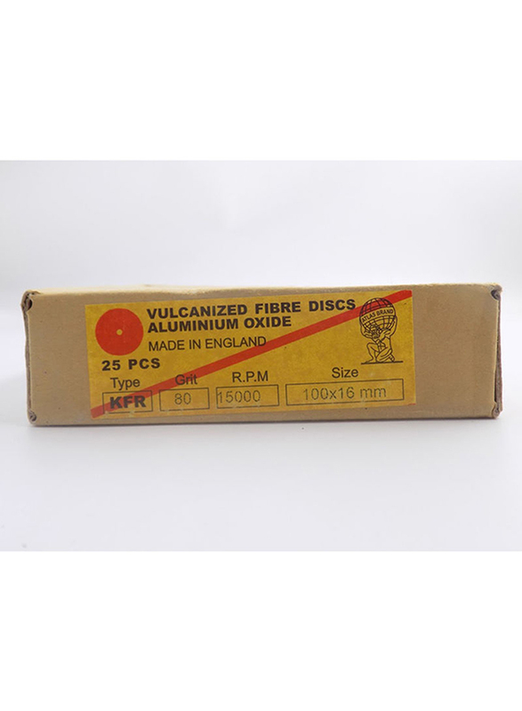 Prix 25-Piece Aluminium Oxide Metal Sanding Disc Box, 80 Grit, Brown