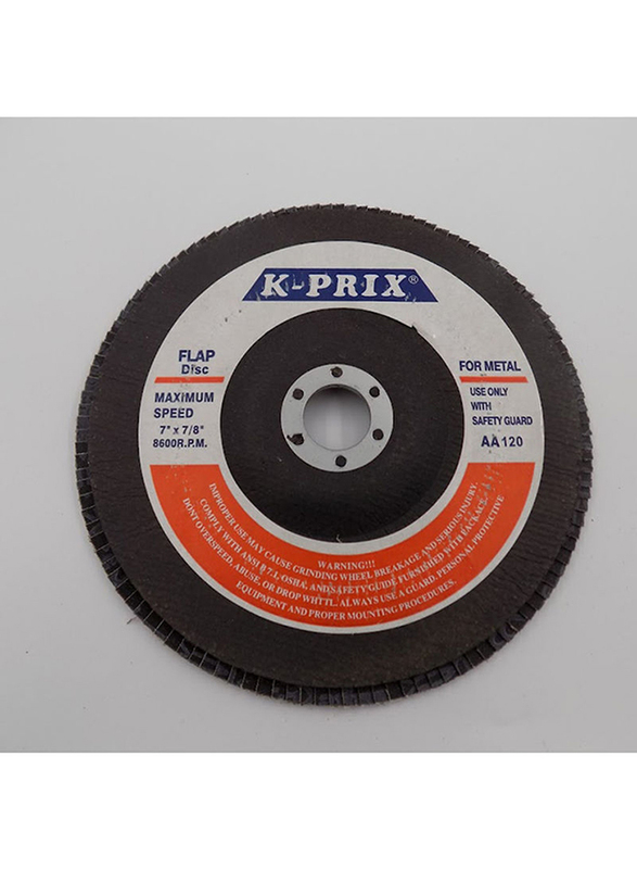 Prix 7-inch Metal Flap Disc, 120 Grade Multicolour