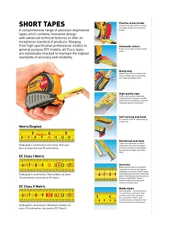 Fisco Video Flex Measuring Tape, Grey/Yellow