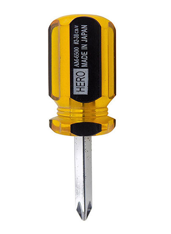 Hero 1.5-inch x #2 Amber Colour Line Screwdriver Star, Yellow