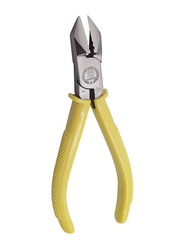 Hero 6-inch Slant Edge Diagonal Cutting Nipper, Yellow