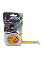 Fisco 10-Meter Pro-Met Measuring Tape, Silver/Yellow