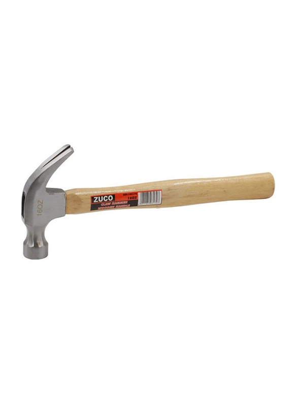 Hero 20 ounce Tools Claw Hammer Wooden Handle, Brown/Silver