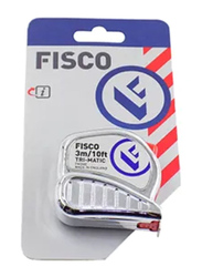 Fisco 3-Meter Trimatic Measuring Tape, Silver