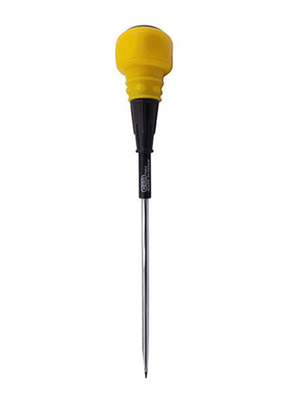 Hero 8-inch x 6mm Electrical Works Screwdriver Flat, Yellow/Black