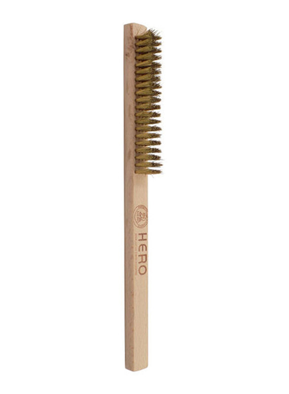 

Hero 4-Row Brass Coated Hand Wire Brush, 10-inch, Brown