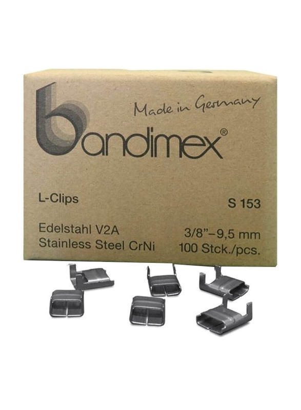 Bandimex 100-Piece Light Duty L Clips, Silver