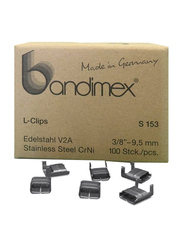 Bandimex 100-Piece Light Duty L Clips, Silver