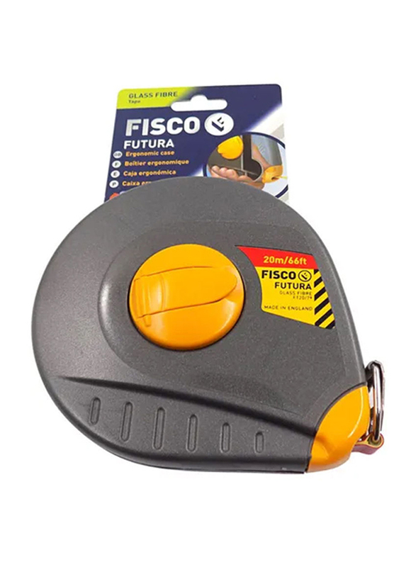 Fisco 20-Meter Futura Measuring Tape, Black/Yellow