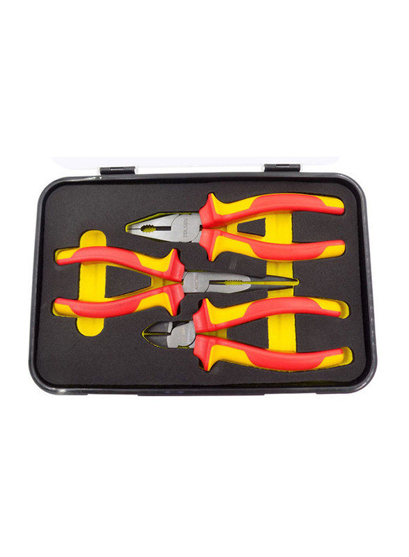 Tolsen 3-Piece Insulated Plier Set, Red/Yellow