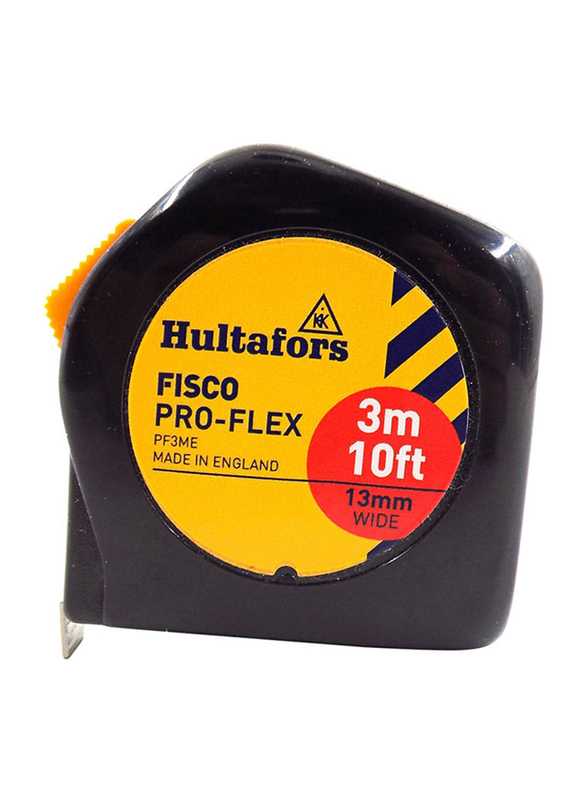 Fisco 3-Meter Proflex Measuring Tape, Black/Yellow