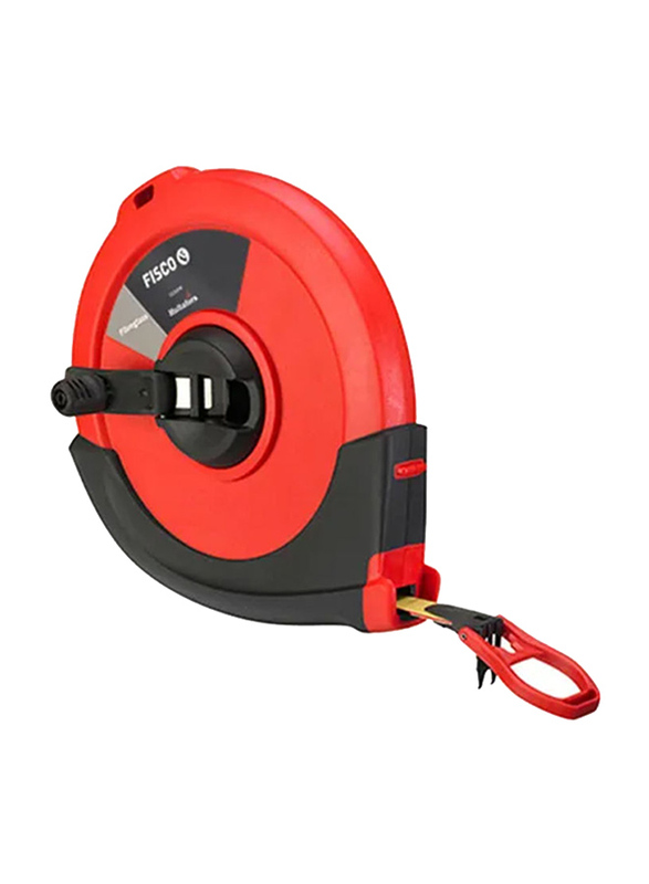 Fisco 20-Meter Fiber Glass Measuring Tape, Red/Black