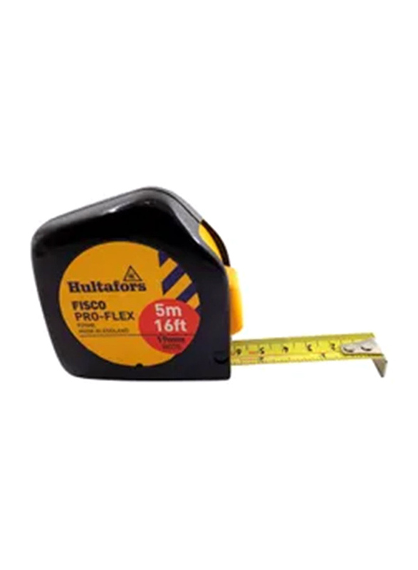 Fisco 5-Meter Proflex Measuring Tape, Black/Yellow