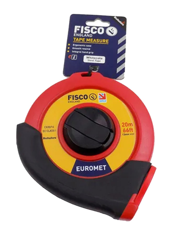 Fisco 20-Meter Measuring Tape, Red/Black