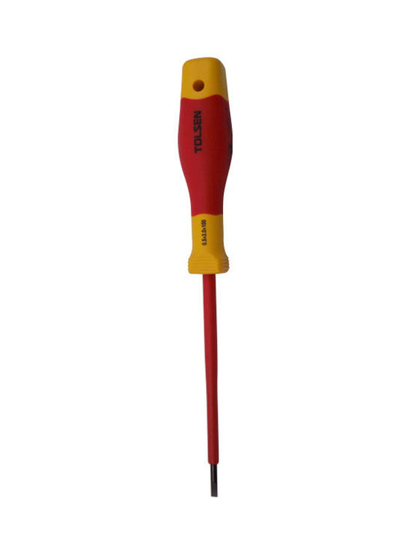 

Tolsen Insulated Slotted Screwdriver, Red/Yellow