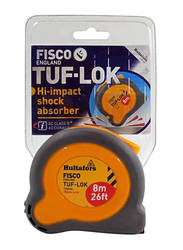 Fisco 8-Meter Tuflok Measuring Tape, Grey/Yellow