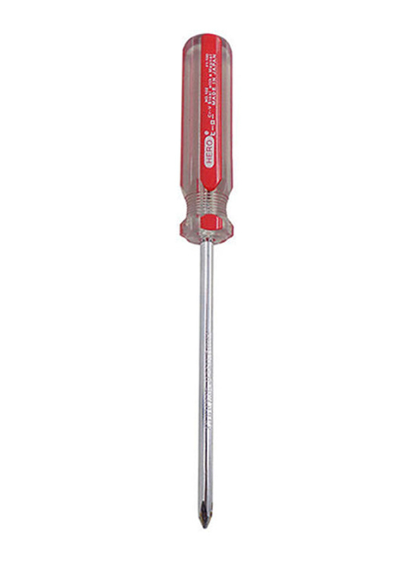 Hero 4-inch Crystal Line Colour Screwdriver, Red