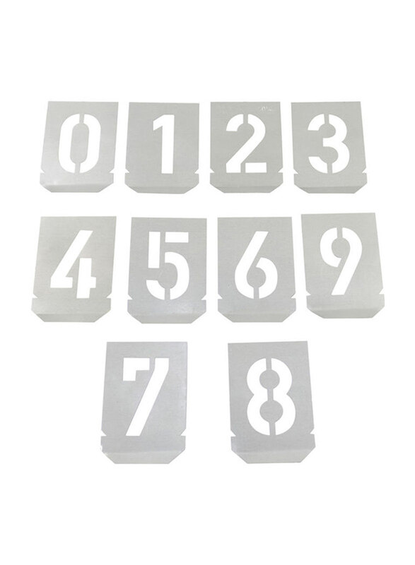 

Generic Galvanized Steel Number 0 To 9 Stencils, 10-Piece, Silver