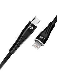 Protect 2-Meter Data Sync & Transfer Fast Charging Cable, USB Type-C to Lightning for iPhones, DC026CL, Black