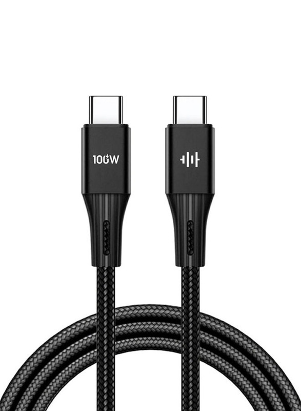 

Protect 2-Meter Super Fast Charging Cable, USB Type-C to USB Type-C for Laptop/Macbook/Tablet/iPad/Smartphones, PJ-W2159, Black