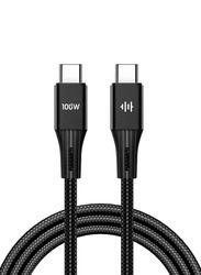 Protect 2-Meter Super Fast Charging Cable, USB Type-C to USB Type-C for Laptop/Macbook/Tablet/iPad/Smartphones, PJ-W2159, Black