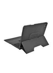 Protect 10.2-Inch iPad Leather Case With Keyboard for A2197/A2198/A2200/A2152/A2123/A2153/A1701/A1709, Grey