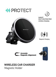 Protect 15W Magnetic Fast Wireless Car Charger, JR-ZS240, Black