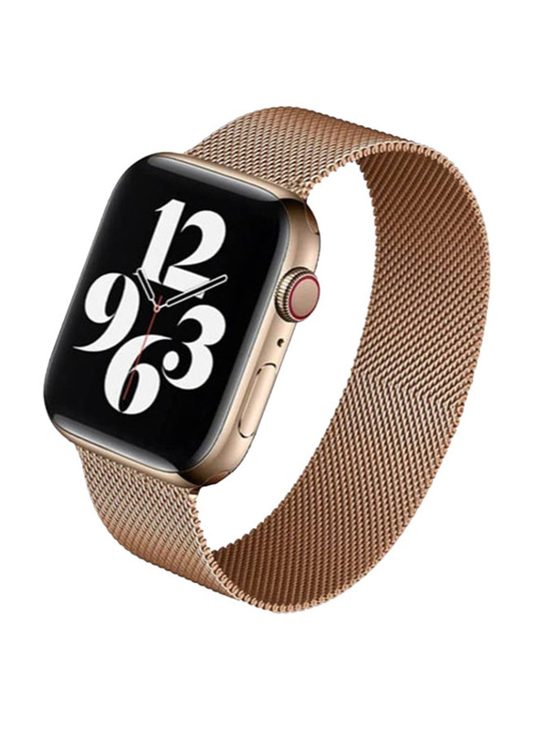 Protect Milanese Stainless Steel Watch Strap for Apple Watch 42mm/44mm/46mm, Rose Gold