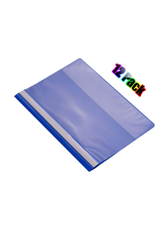 Clear Front Report Covers Project File Protector Folder, Dark Blue