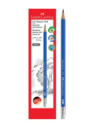 Faber-Castell 12-Piece HB2 Pencils with Eraser Tip, Blue