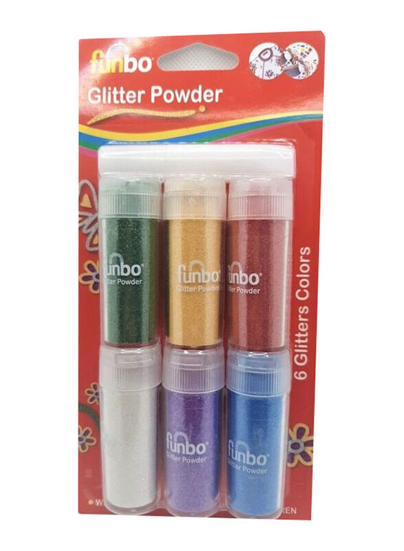 

Funbo Glitter Powder, 6 Pieces, Multicolour