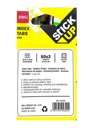 Deli Index Tab Sticky Note, 2 x 50 Sheets, Yellow