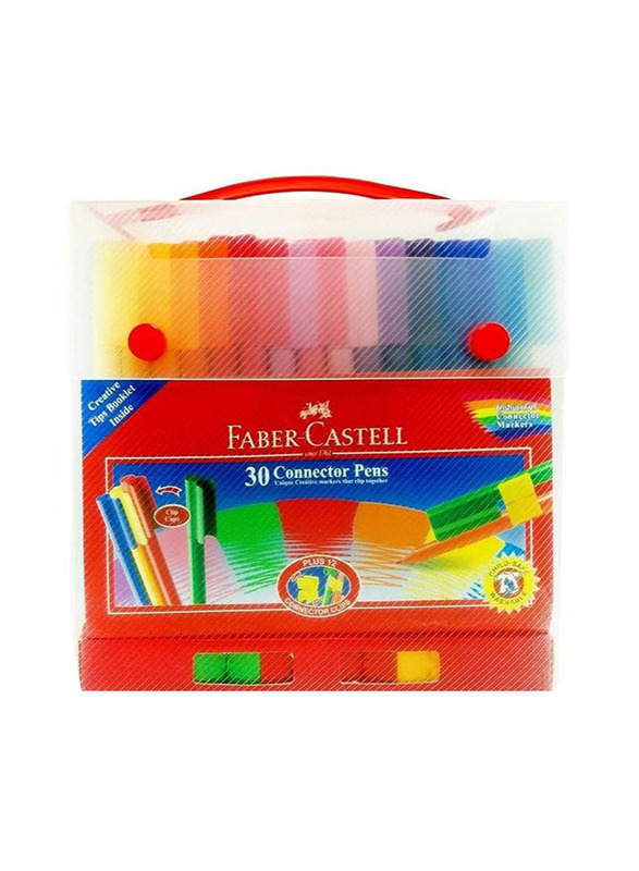 Faber-Castell Connector Felt Pen Set, 30 Pieces, Multicolour