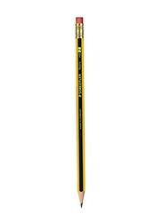 Staedtler 12-Piece Noris HB 2 Rubber Tip Pencil, Yellow/Black/Gold