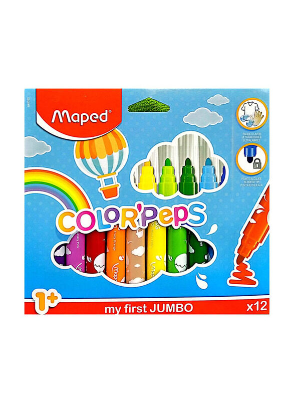 

Maped Helix USA Jumbo Color'Peps Pencils Set, 12 Pieces, Multicolour