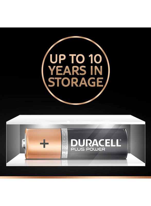 Duracell Plus Power AA Battery Set, 4 Pieces, Black/Gold