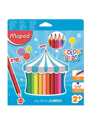 Maped Color'Peps Jumbo Colour Pencil Set, 18 Pieces, Multicolour