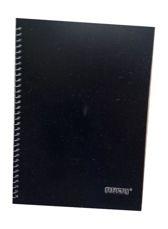 Partner Spiral Strong Cover Notebook with Plain Pages, 1 Piece, A4 Size, Black