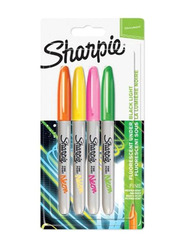 Sharpie 4-Piece Neon Permanent Marker Set, Multicolour