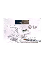 Faber-Castell 24-Piece PVC Free Pencil Eraser Set, White