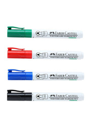 Faber-Castell 4-Piece Whiteboard Marker Pens, Multicolour