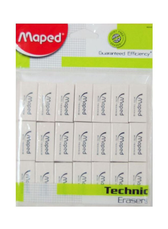 Maped Helix USA 21-Piece Technic Eraser Set, White