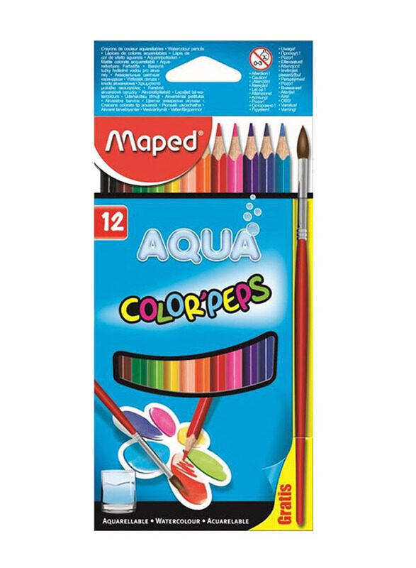 

Maped Aqua Colour Pencil with Brush Set, 12 Pieces, Multicolour
