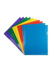Plastic Pocket Document Folders, 10 Pieces, A4 Size, Assorted