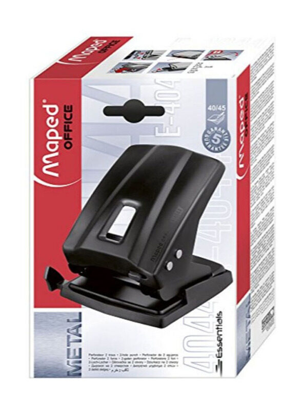 

Maped Helix USA Essentials Negro Two Hole Puncher, Black/Silver