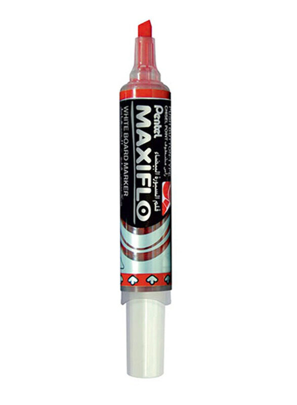 Pentel Chisel Tip Maxiflo White Board Marker, Red