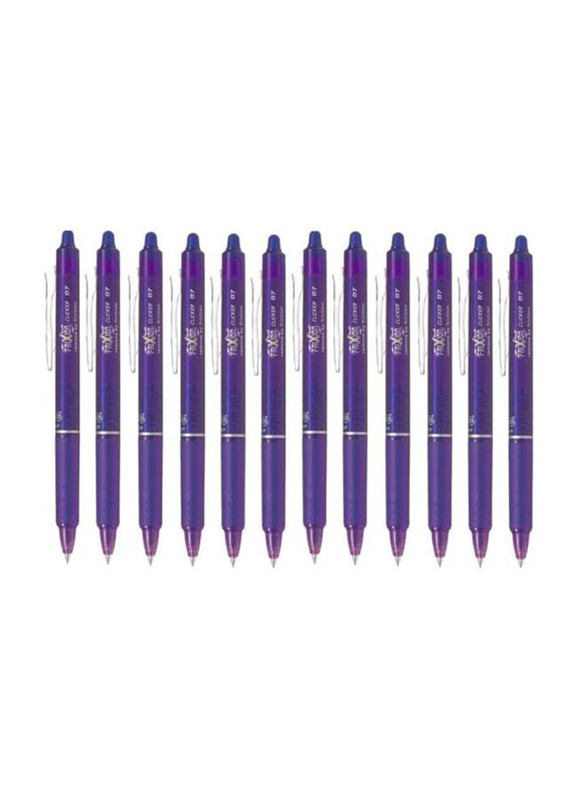 Pilot 12-Piece Frixion Clicker Erasable Pen Set, Purple