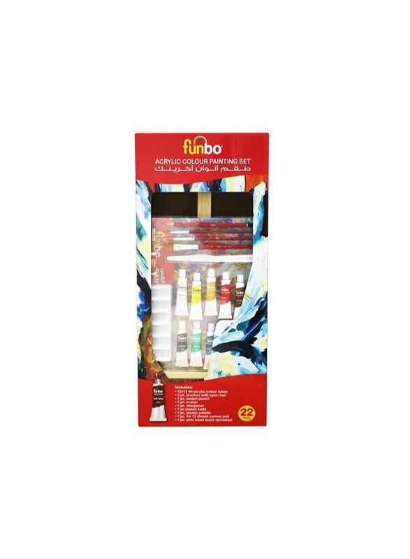 Funbo Acrylic Colour Painting Set, 22 Pieces, Multicolour