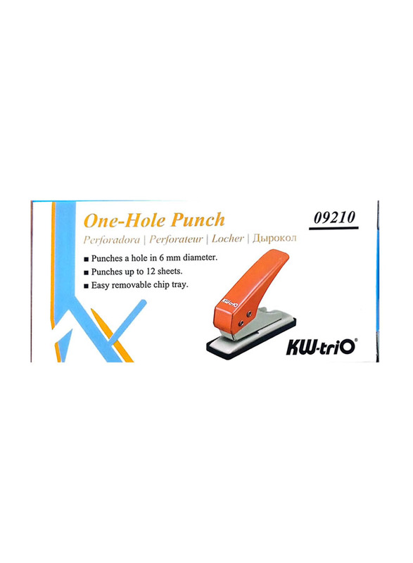 Kw-Trio One Hole Paper Punch, Orange